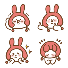 [LINE絵文字] Onigiri with bunny earsの画像