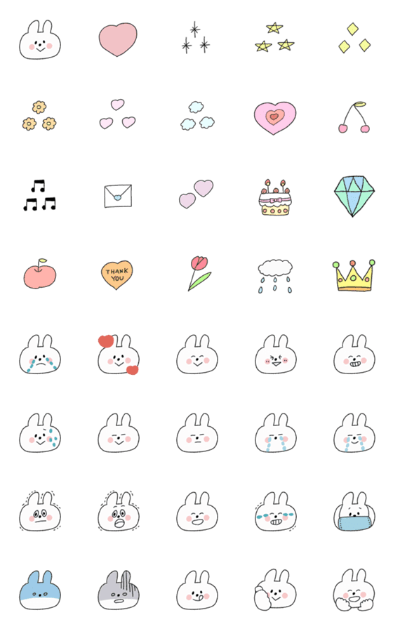 [LINE絵文字]使いやすい絵文字記号うさぎの画像一覧