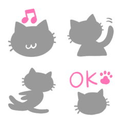 [LINE絵文字] 猫の日に♥グレーキャット♥の画像