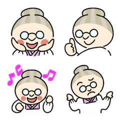 [LINE絵文字] 【日常使い】キュートなおばあちゃんの画像