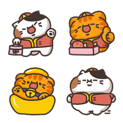 [LINE絵文字] Sanfa cat-Money cat New Year Emojiの画像