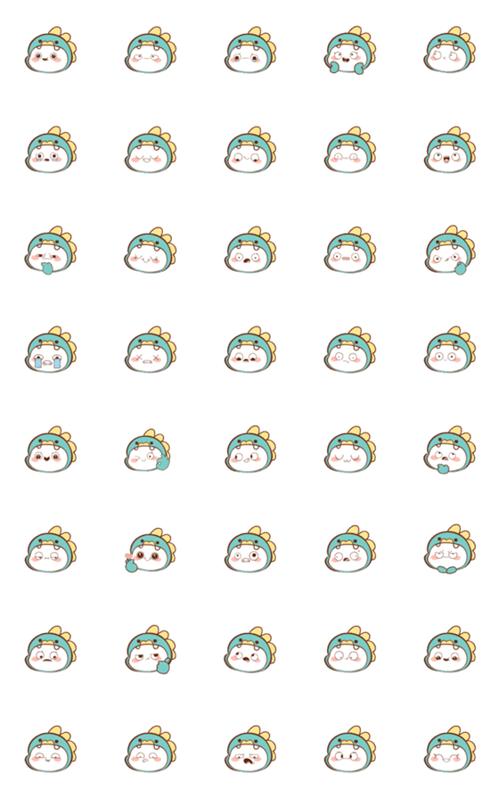 [LINE絵文字]Chubby Dino 5 (Emoji)の画像一覧
