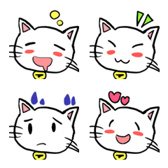 [LINE絵文字] ぷくぷく白猫『タマ坊』の画像