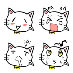 [LINE絵文字] ぷくぷく白猫『タマ坊』3の画像
