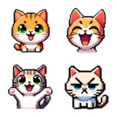 [LINE絵文字] ドット絵の猫 No.1の画像