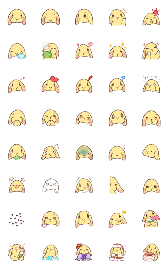 [LINE絵文字]1年中動く▶うさぎの絵文字だよ！の画像一覧