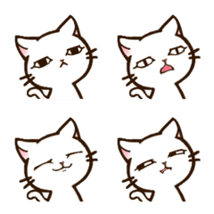 [LINE絵文字] 個性派猫.白1の画像