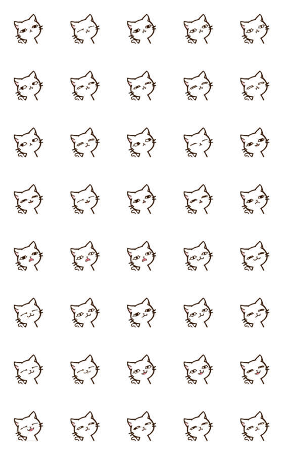 [LINE絵文字]個性派猫.白1の画像一覧
