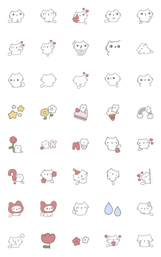 [LINE絵文字]Emoji cat cute 2の画像一覧