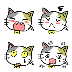 [LINE絵文字] まるまる三毛猫『もん太郎』3の画像