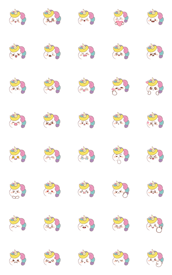[LINE絵文字]Rainbow Poni 6 (Emoji)の画像一覧