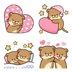 [LINE絵文字] コツメカワウソ♡ラブラブ6の画像