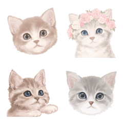 [LINE絵文字] ふんわりかわいい♡猫の絵文字の画像