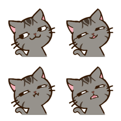 [LINE絵文字] 個性派猫.サバトラ風2の画像