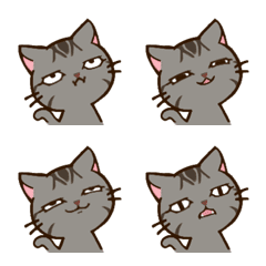 [LINE絵文字] 個性派猫.サバトラ風3の画像