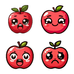 [LINE絵文字] 表情豊かなリンゴの画像
