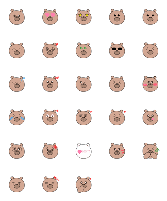 [LINE絵文字]Little Fatty Bear Emoticon Stickerの画像一覧