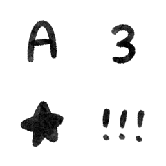 ハート 暗し くろ 黒 ABC 123 数字 英語の絵文字メイン画像