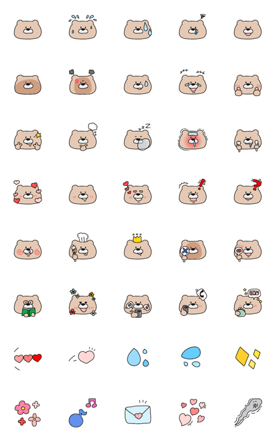 [LINE絵文字]クマちゃん絵文字◎の画像一覧