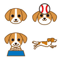 [LINE絵文字] デコ犬の動く絵文字の画像