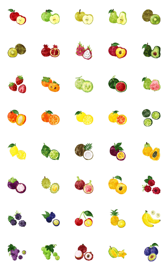 [LINE絵文字]Fruits Emoji 2024の画像一覧