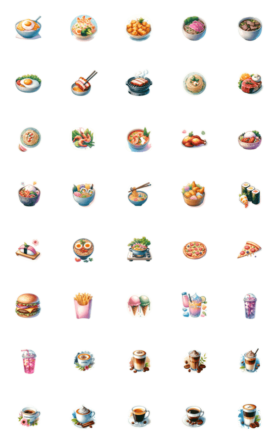 [LINE絵文字]What eat ？の画像一覧