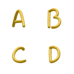 [LINE絵文字] Golden three-dimensional ABCDの画像