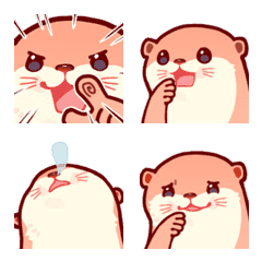 [LINE絵文字] Pink Otter Animated Emoji 1の画像
