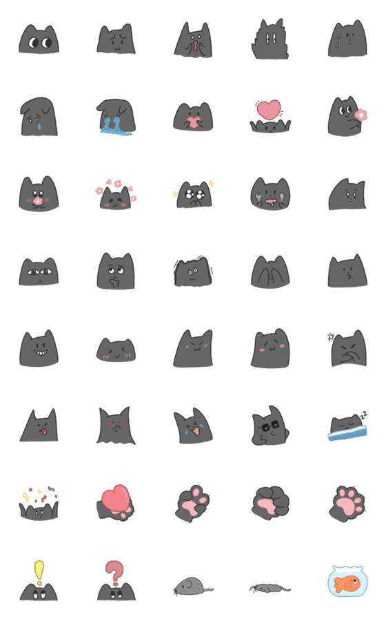 [LINE絵文字]Jenny - Black meowの画像一覧