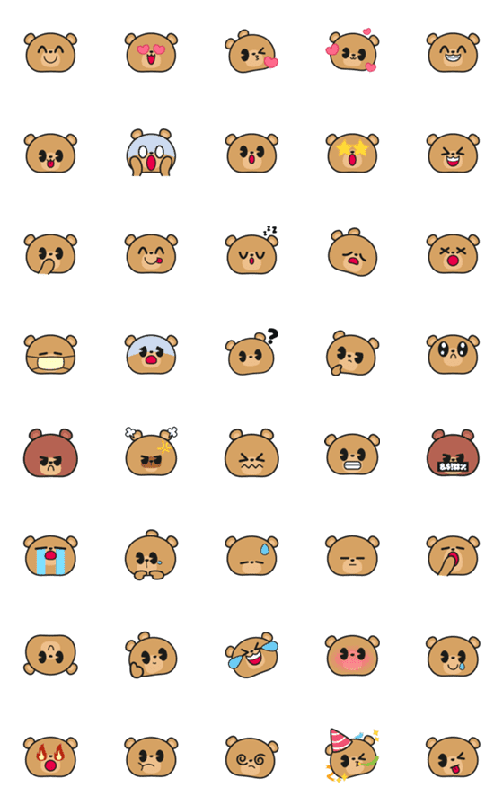 [LINE絵文字]Bonny Bear Emojiの画像一覧