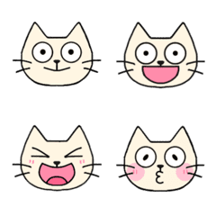 [LINE絵文字] 毎日使える【おネコ】の日常シンプル絵文字の画像