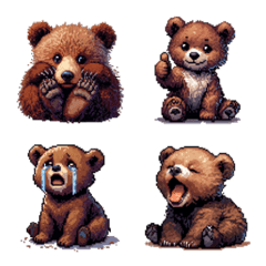 ドット絵 子グマ 日常会話 40種 絵文字の絵文字メイン画像