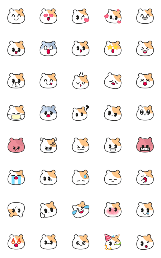 [LINE絵文字]Hami Hamster Emojiの画像一覧