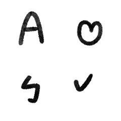[LINE絵文字] happy Black Bopomofo ABC Letters Emojiの画像