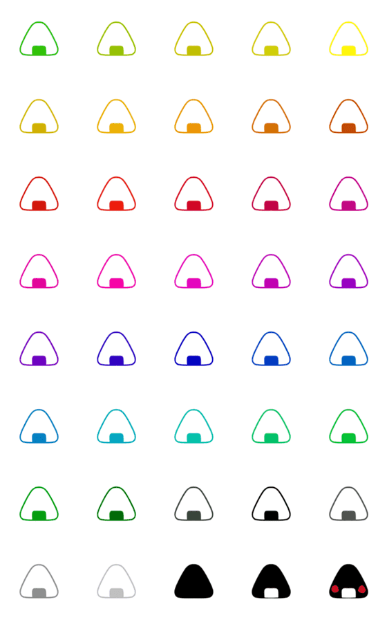 [LINE絵文字]カラーおにぎり絵文字の画像一覧