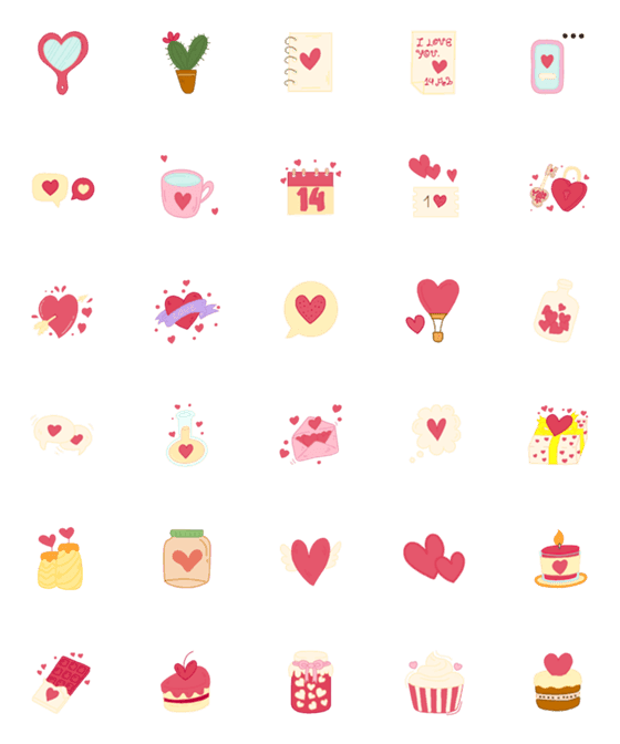 [LINE絵文字]Sweet Lovelyの画像一覧