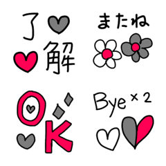 [LINE絵文字] 手書き風オシャレ女子が使う絵文字ちゃんの画像