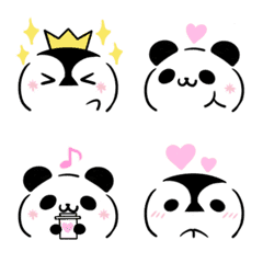 [LINE絵文字] 動くパンダとペンギンの顔文字風・絵文字2の画像