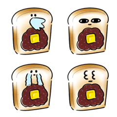 [LINE絵文字] シンプル 小倉バタートースト 日常会話の画像