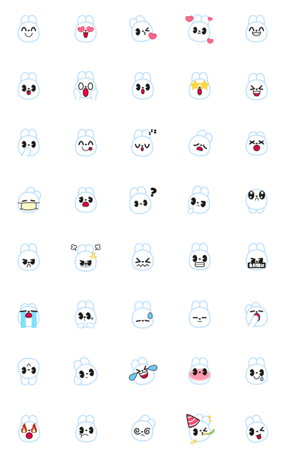 [LINE絵文字]Bunbun Bunny Emojiの画像一覧