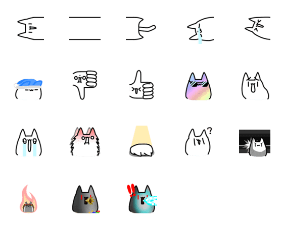 [LINE絵文字]帰ってきた！みずねこ絵文字の画像一覧