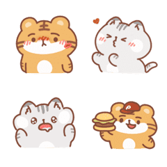 [LINE絵文字] potalele tiger＆cat love loveの画像