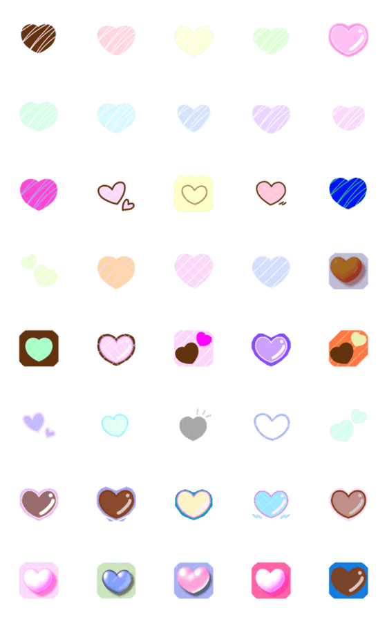 [LINE絵文字]チョコみたいなハート絵文字の画像一覧