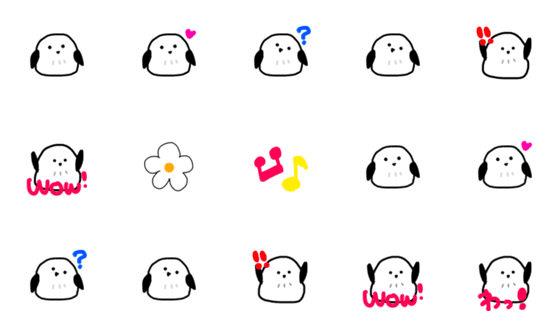 [LINE絵文字]シマエナガふわふわの画像一覧