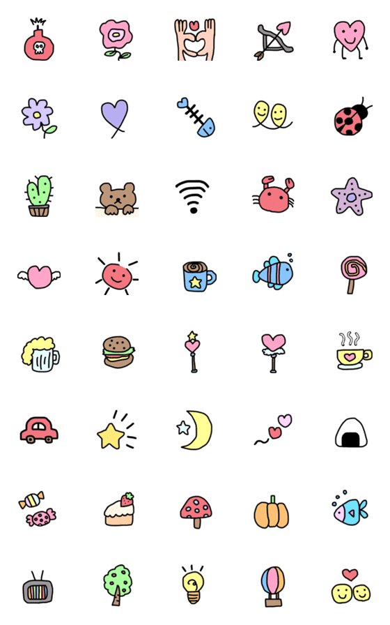 [LINE絵文字]simple and cute 2の画像一覧