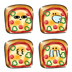 [LINE絵文字] シンプル ピザトースト 日常会話の画像