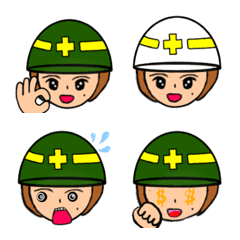 [LINE絵文字] ヘルメット女子の画像