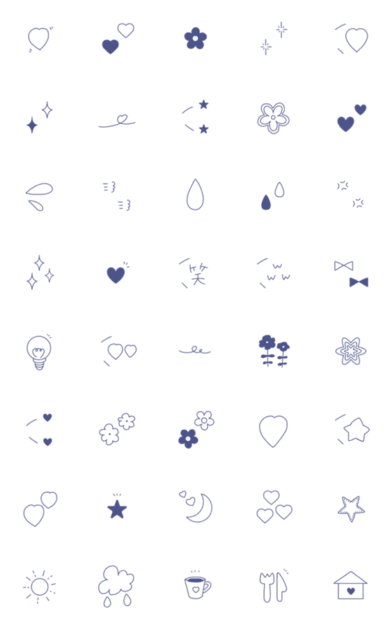 [LINE絵文字]大人のくすみネイビー♡の画像一覧