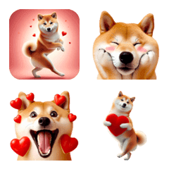 柴犬【リアル②】恋するハート多めな絵文字の絵文字メイン画像