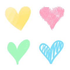 [LINE絵文字] Colorful macaron hearts emojiの画像